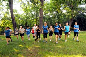 Lauf- und Walkingkurs im Bad Dübener Kurpark.